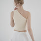 one shoulder rib knit