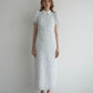 lame fringe puff dress