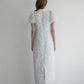 lame fringe puff dress