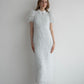 lame fringe puff dress