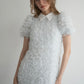lame fringe puff dress