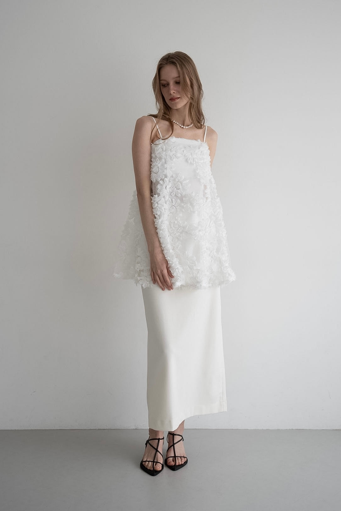 トップス Acka flower lace gather tops flower lace cami tops – Acka online store