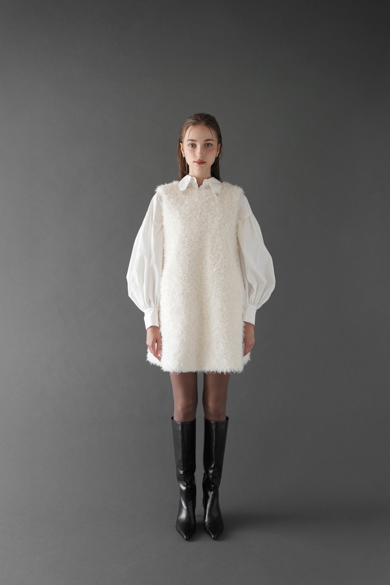 fur vest one-piece Acka． fur vest one-piece – Acka online store