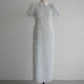 lame fringe puff dress