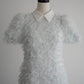 lame fringe puff dress