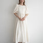 puff sleeve flare one-piece