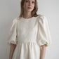puff sleeve flare one-piece