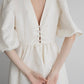 puff sleeve flare one-piece