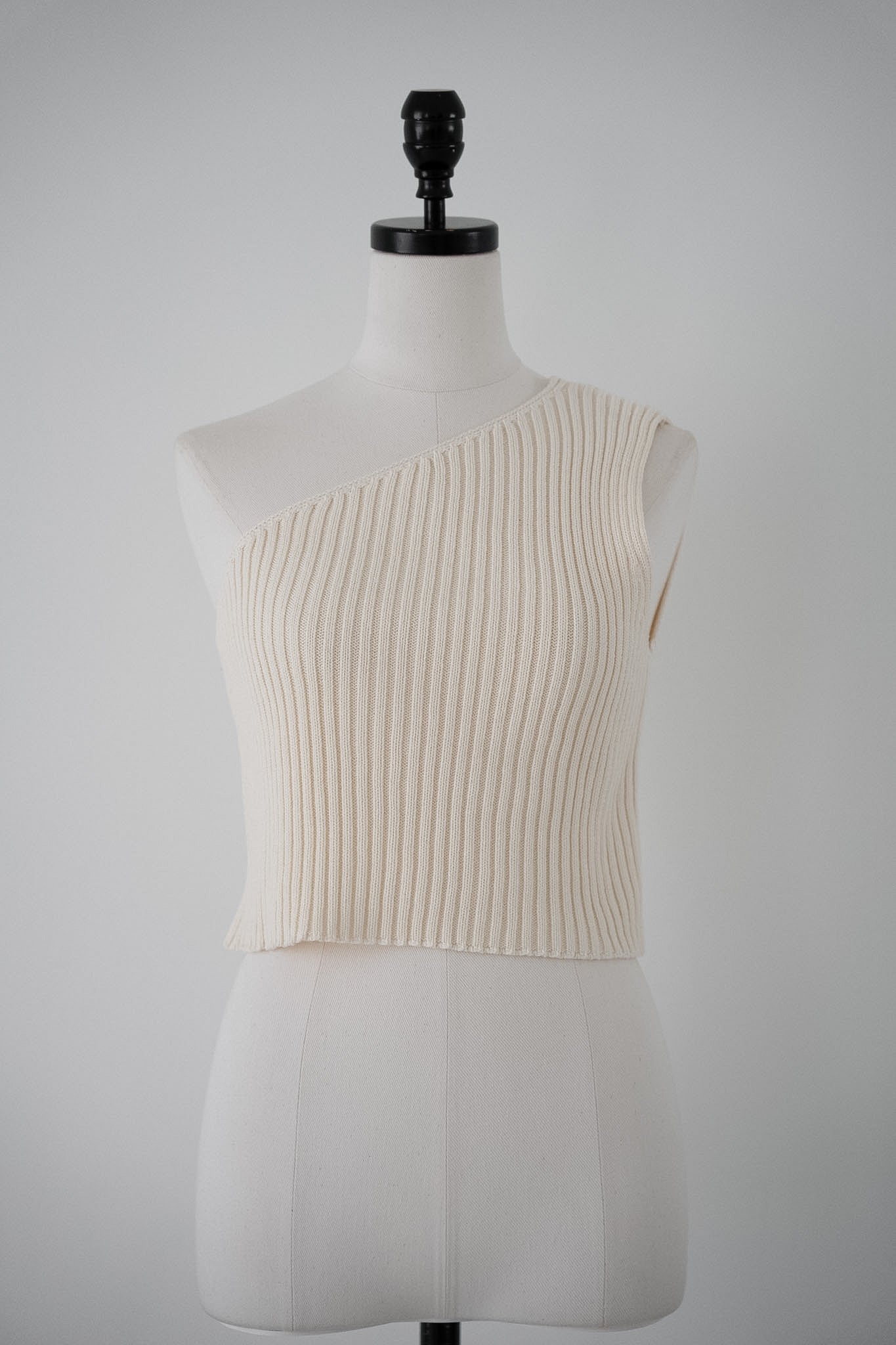 one shoulder rib knit