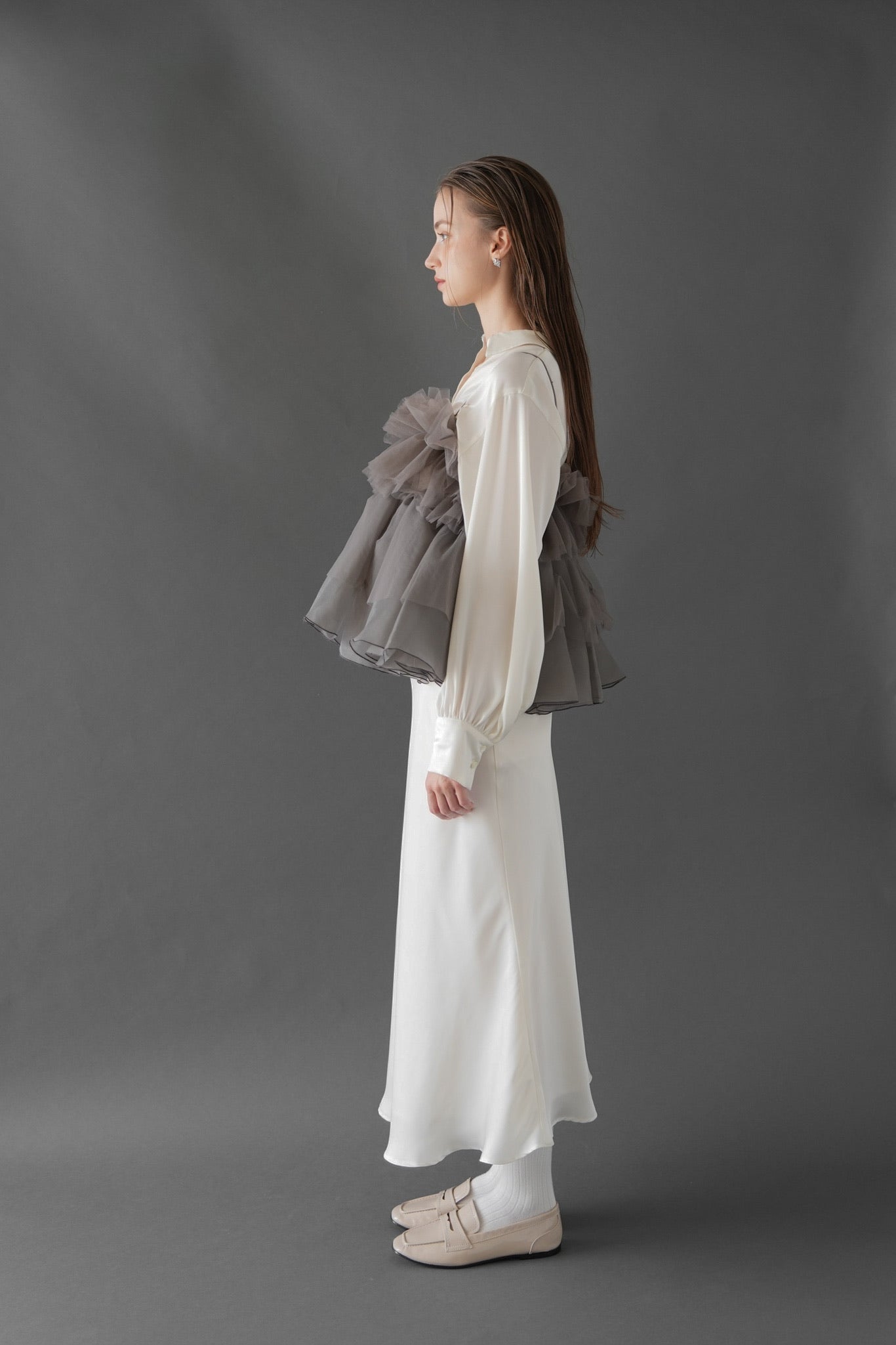 peplum tulle bustier