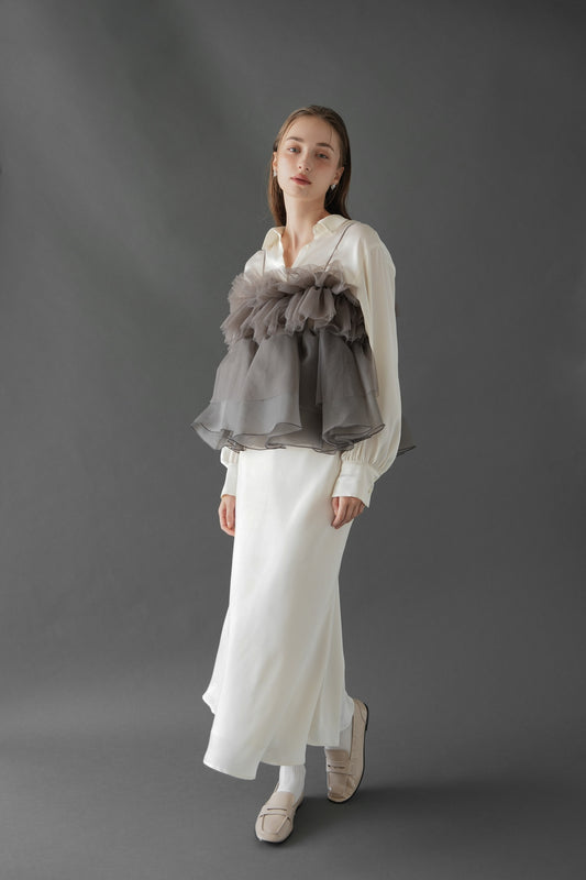 peplum tulle bustier