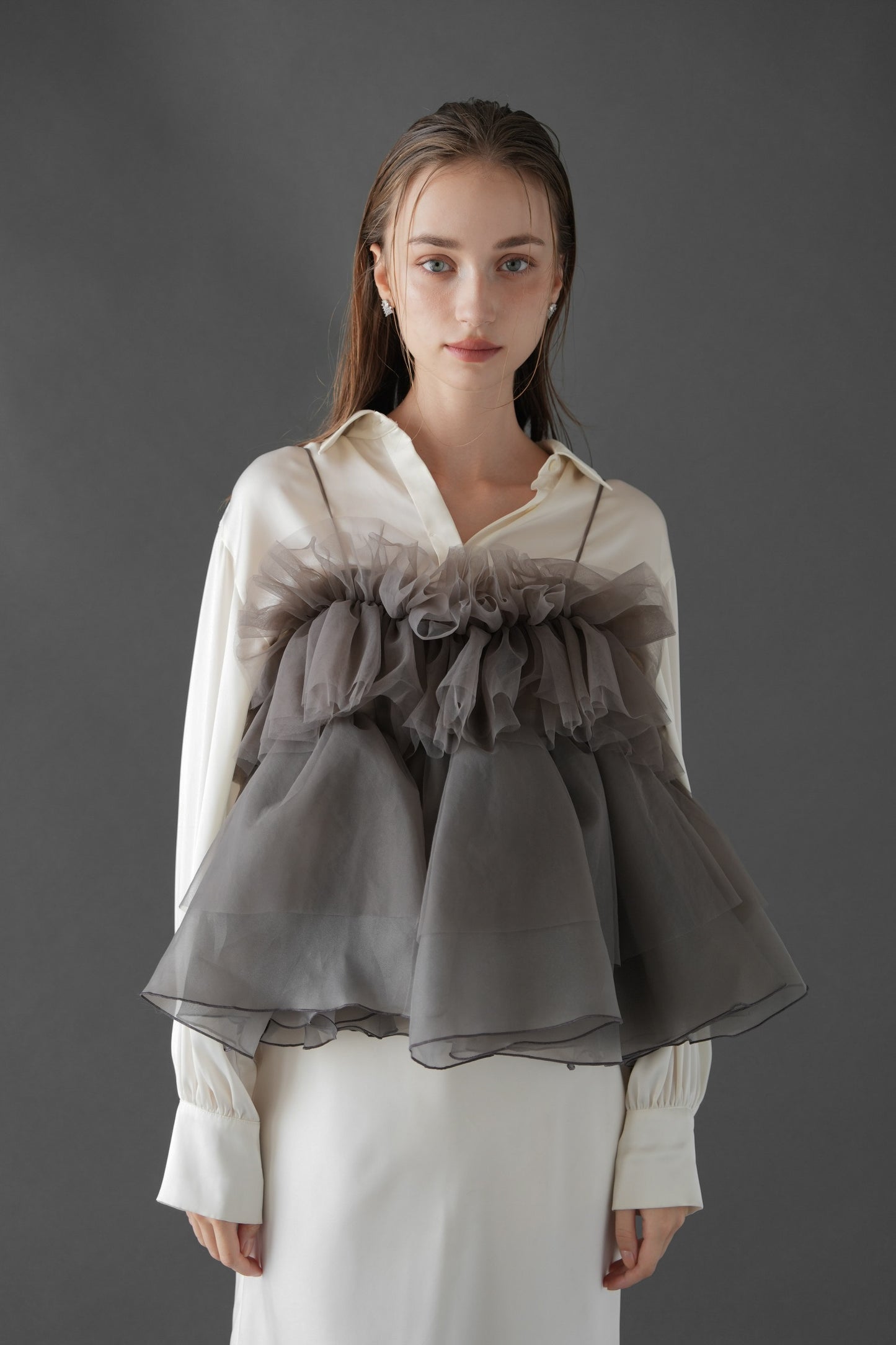 peplum tulle bustier