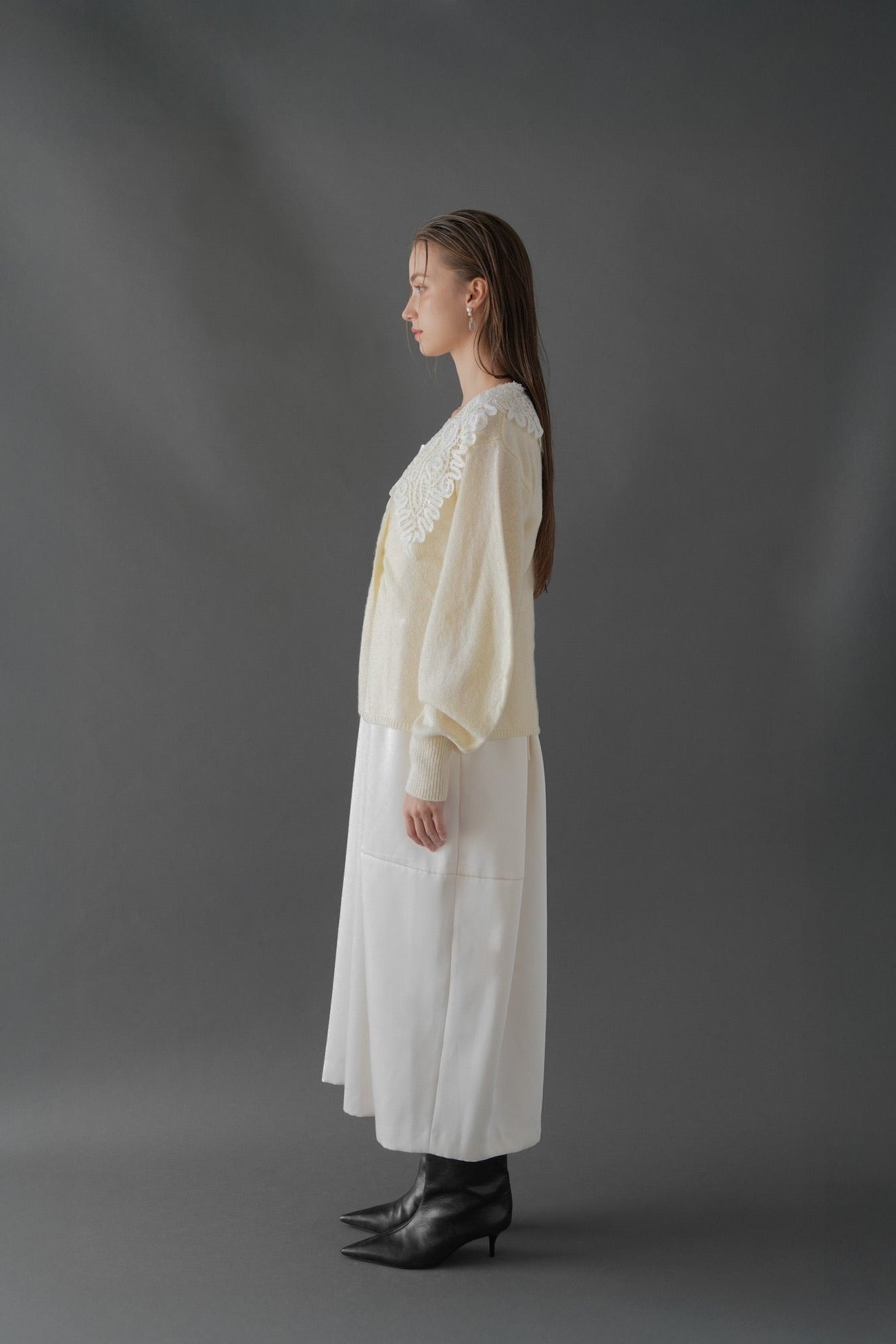 lace collar knit cardigan – Acka online store