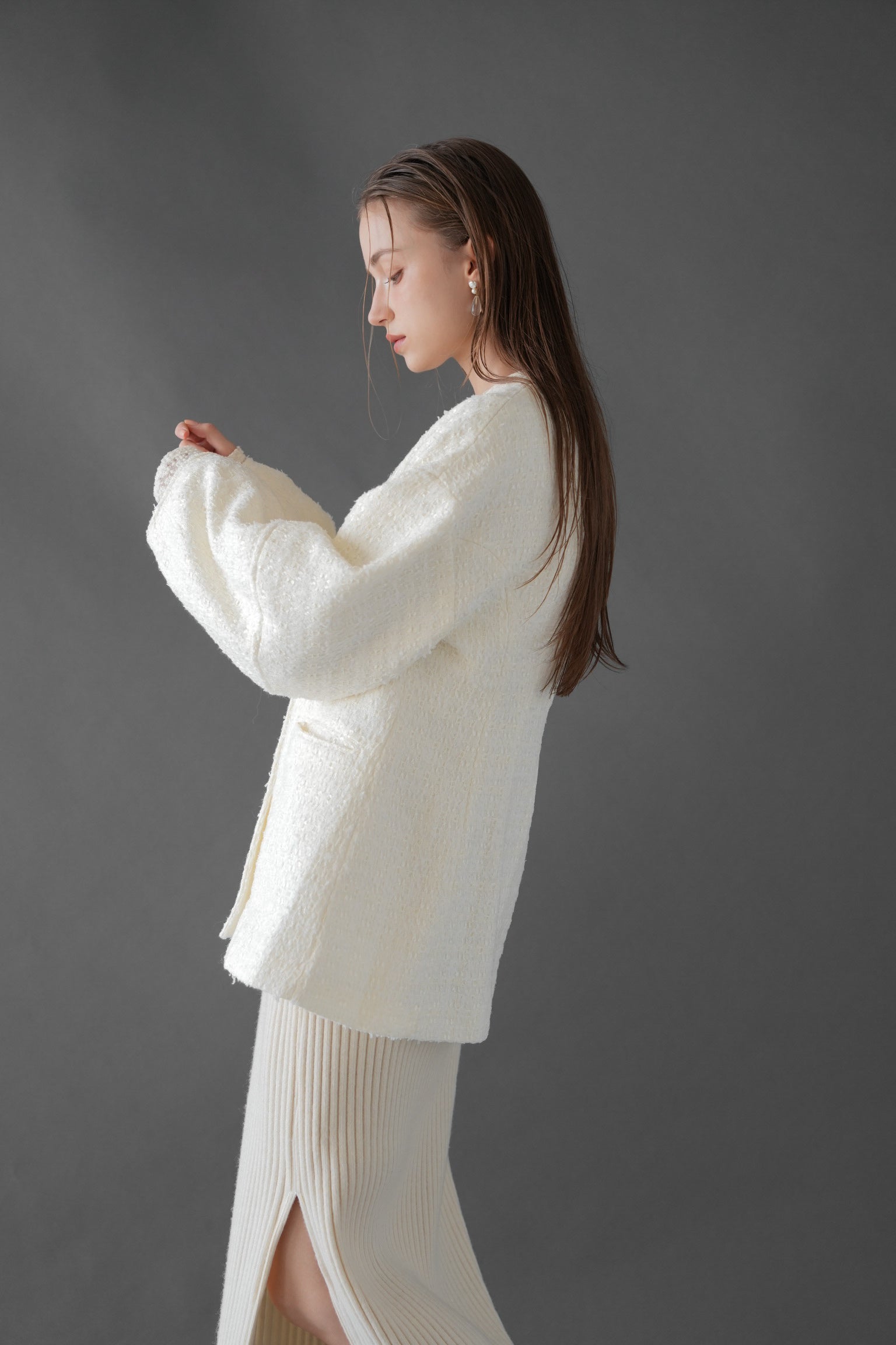 tweed cocoon sleeve jacket – Acka online store