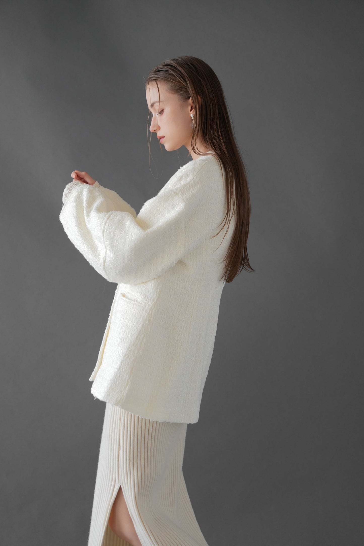 tweed cocoon sleeve jacket