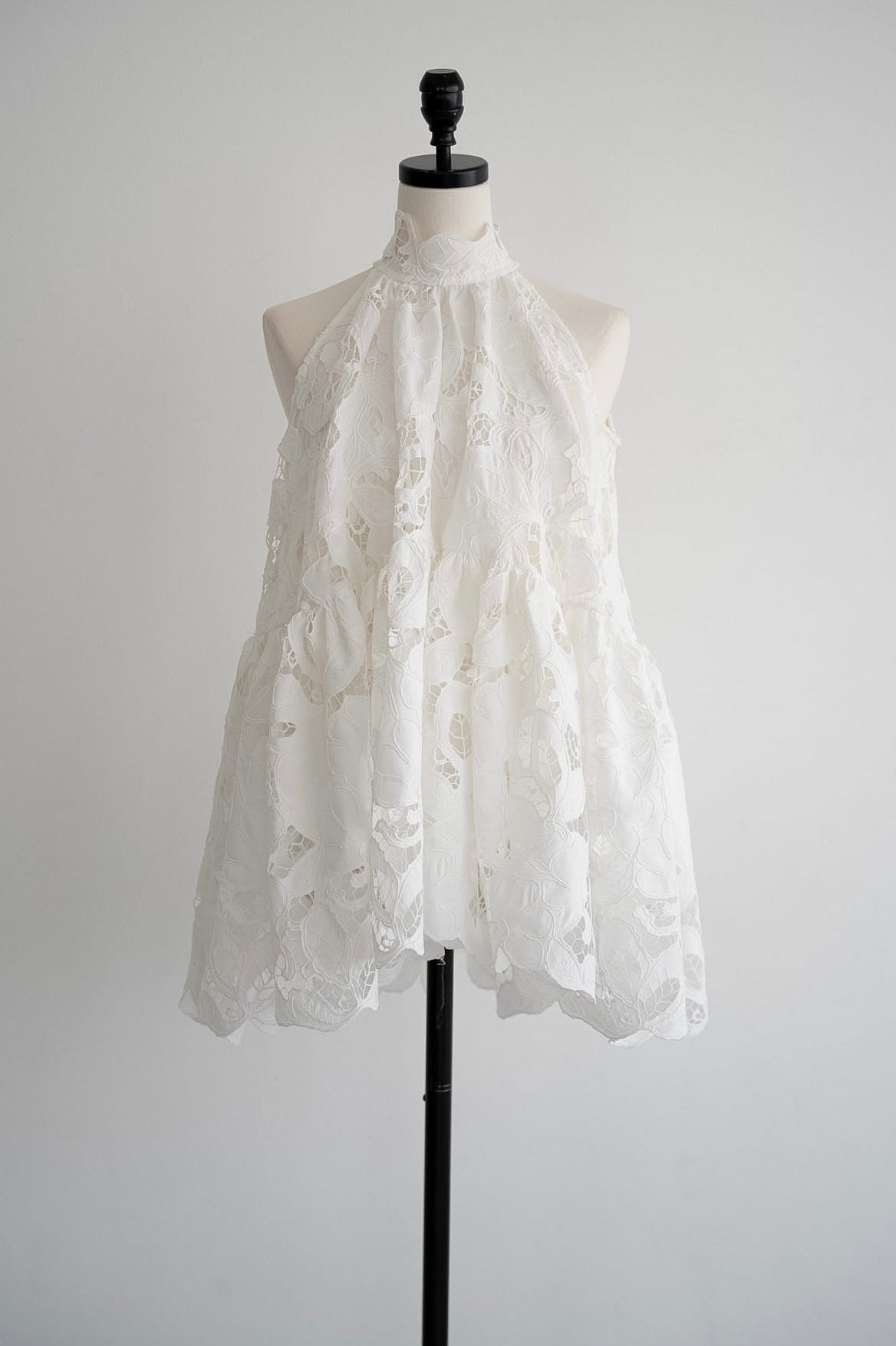 flower lace gather tops