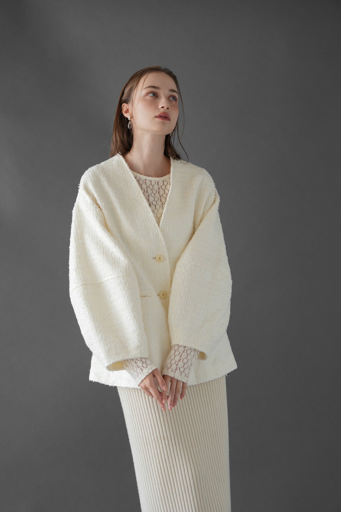 tweed cocoon sleeve jacket