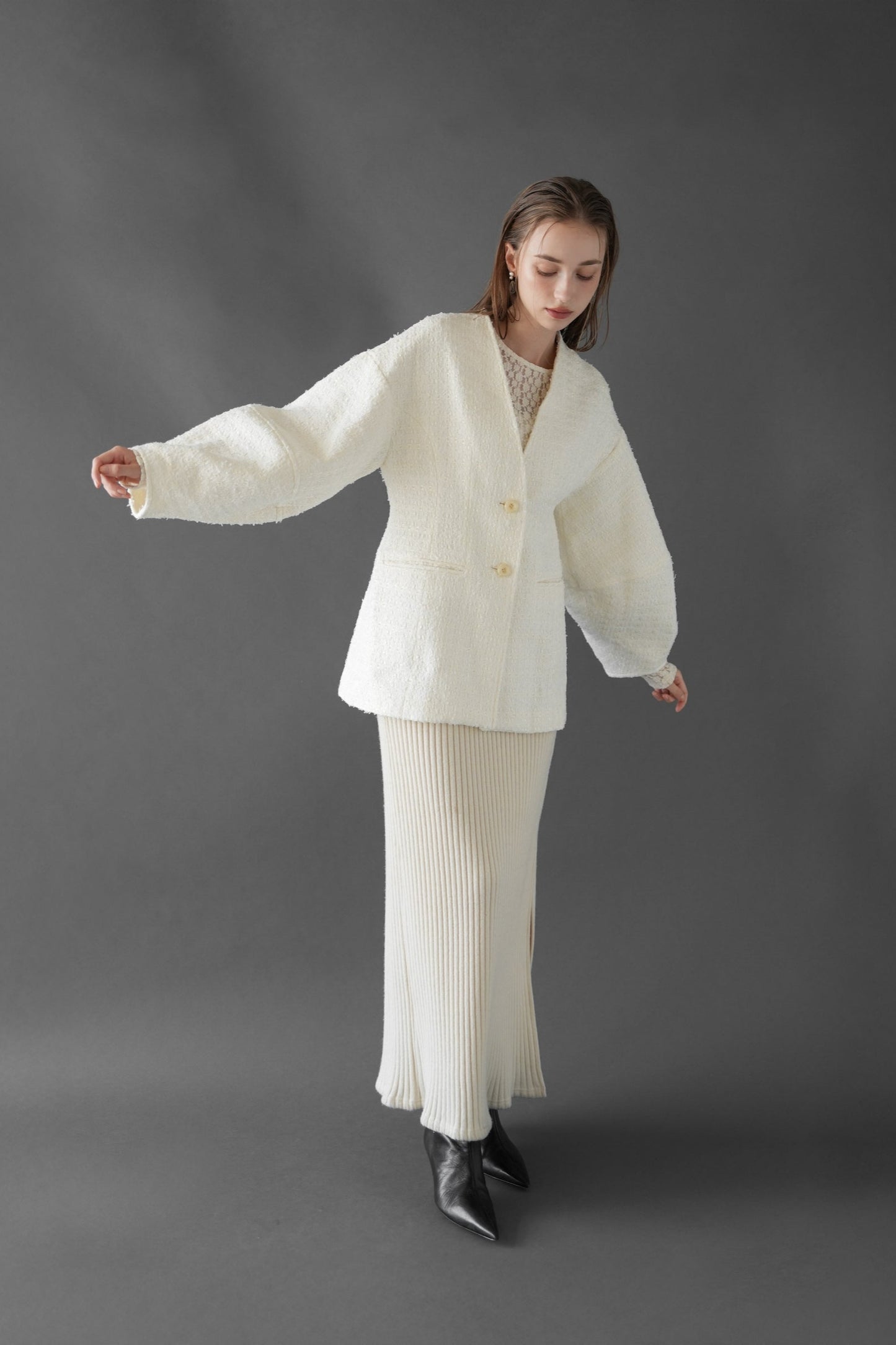 tweed cocoon sleeve jacket