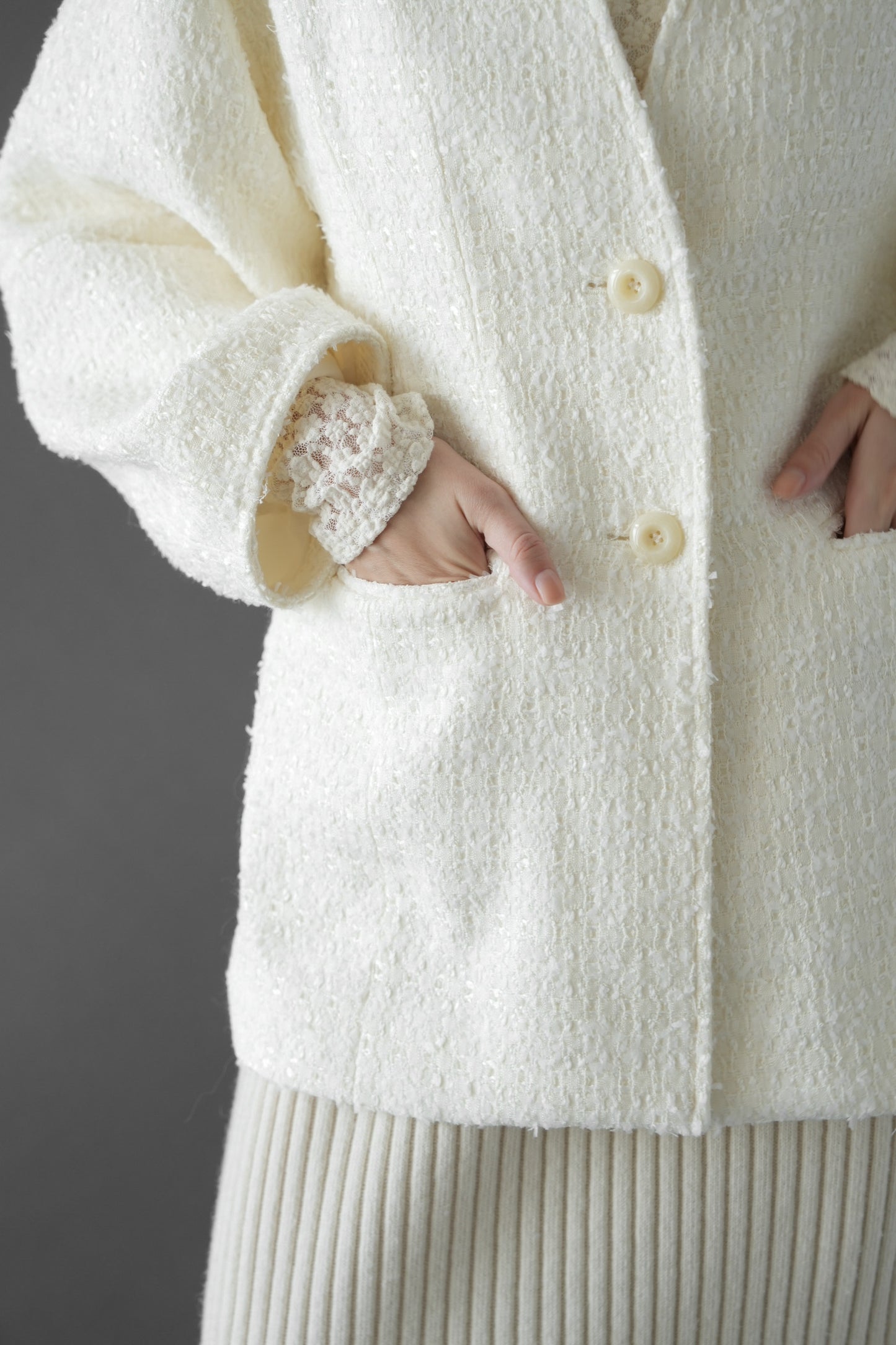 tweed cocoon sleeve jacket