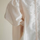 bijou satin puff blouse