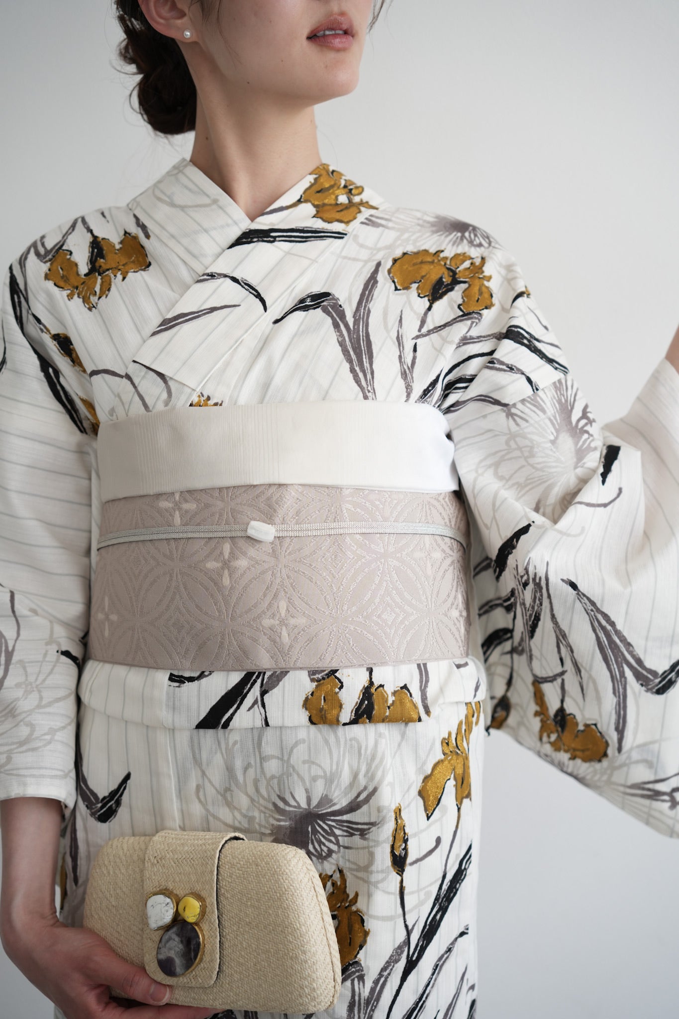 Acka.×utatane] 菖蒲と糸菊 white 浴衣4set – Acka online store