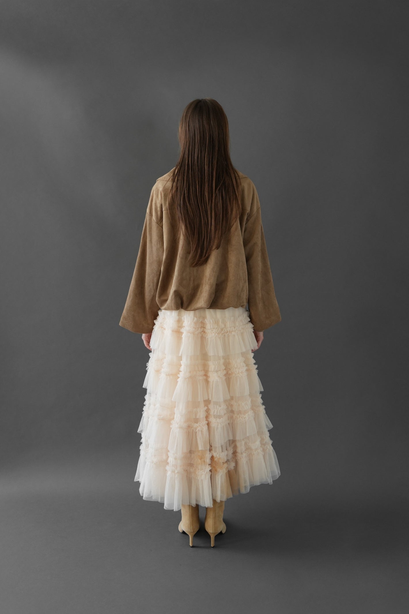 suede like logo blouson