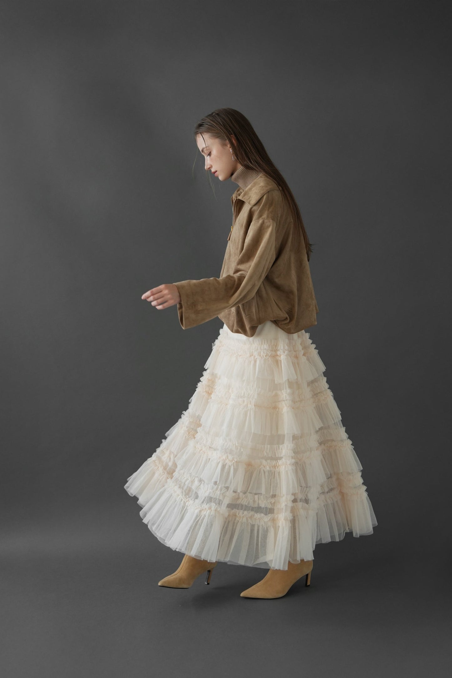 suede like logo blouson