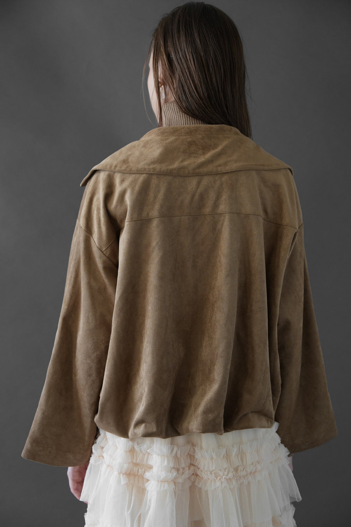 suede like logo blouson