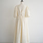 puff sleeve flare one-piece