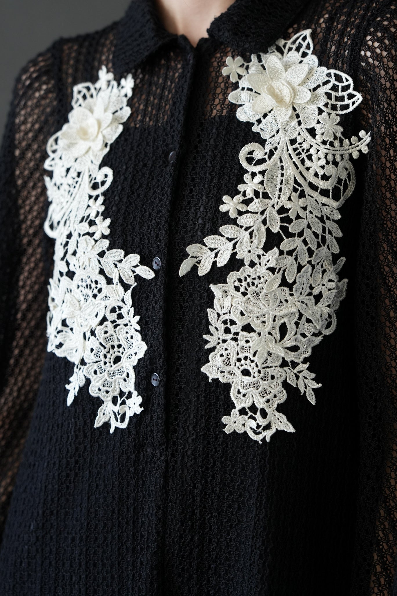 floral lace mesh one-piece