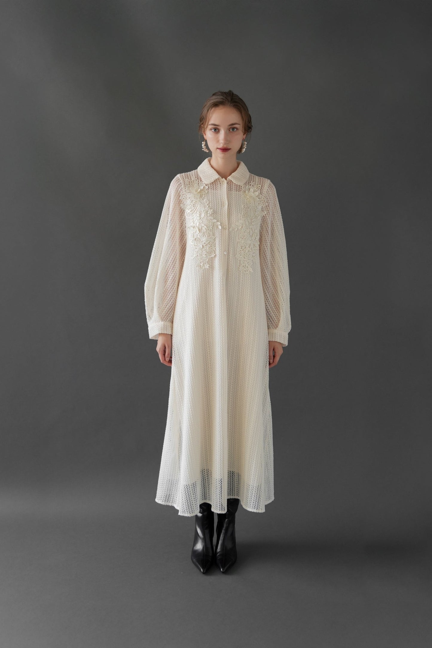 floral lace mesh one-piece