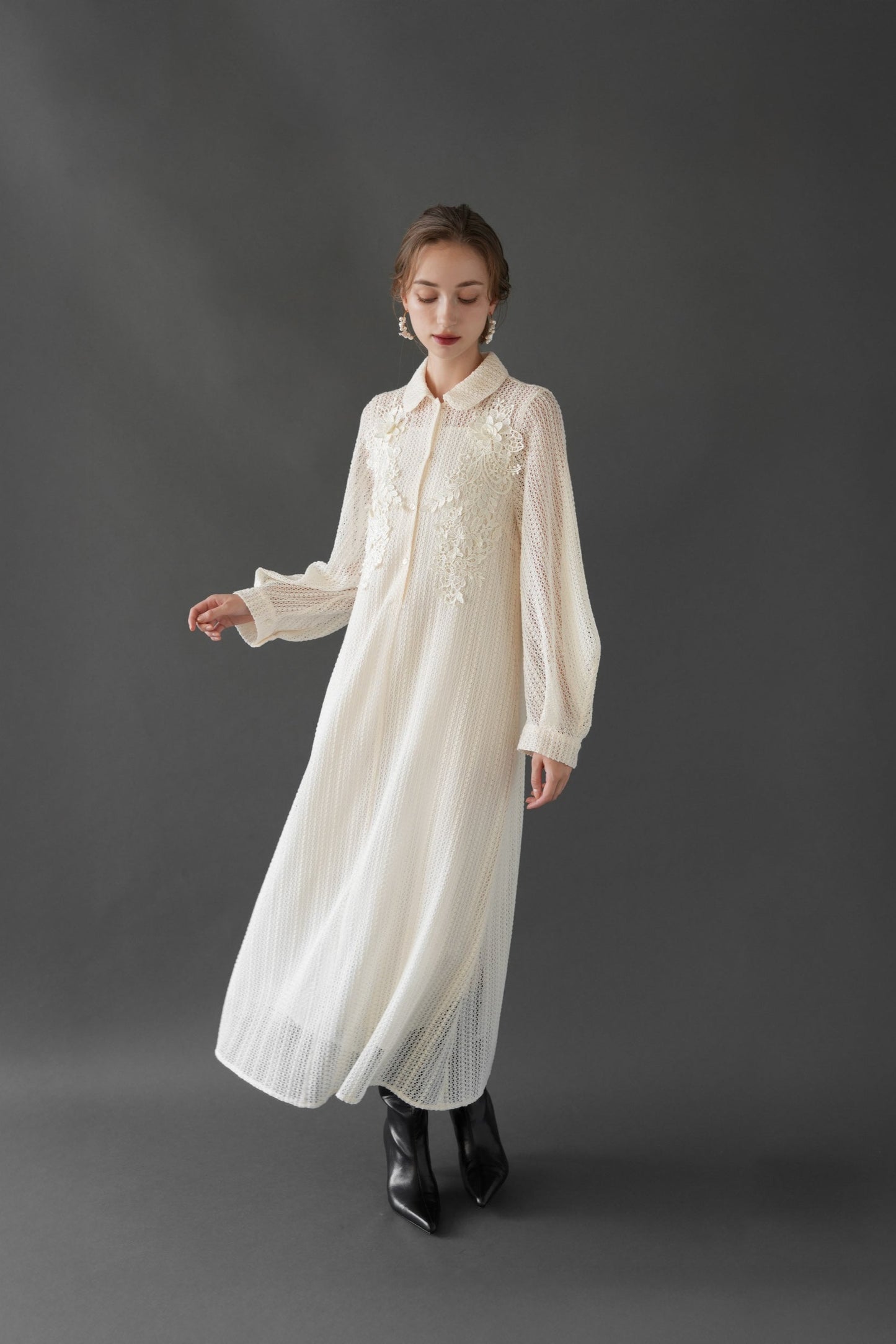 floral lace mesh one-piece