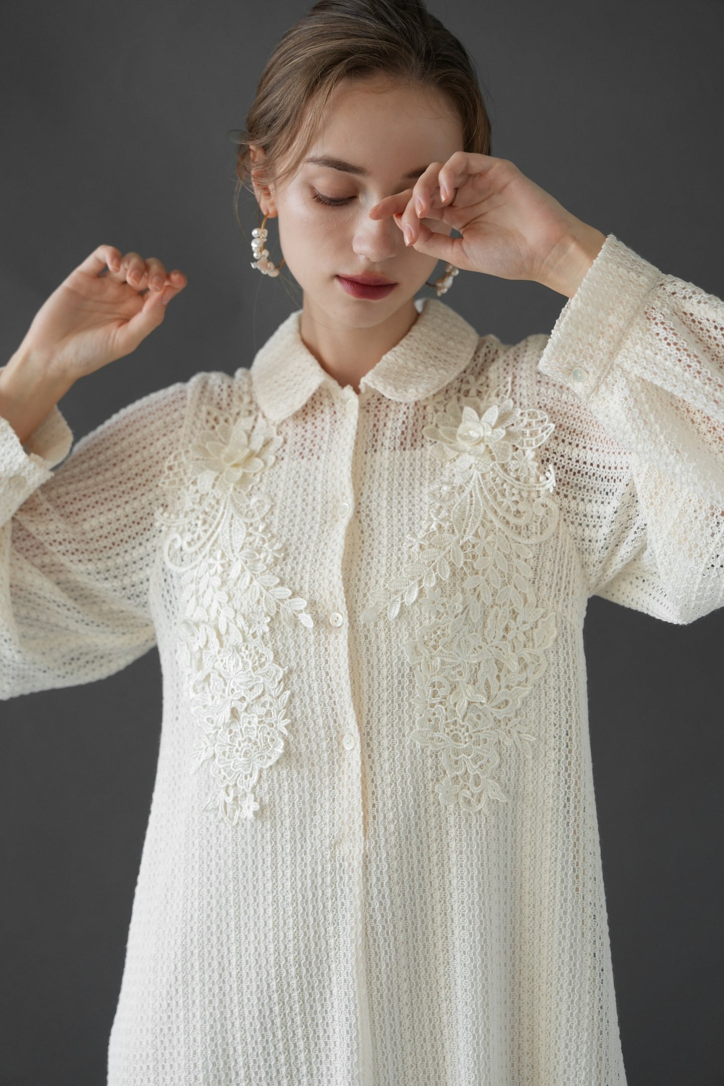 floral lace mesh one-piece