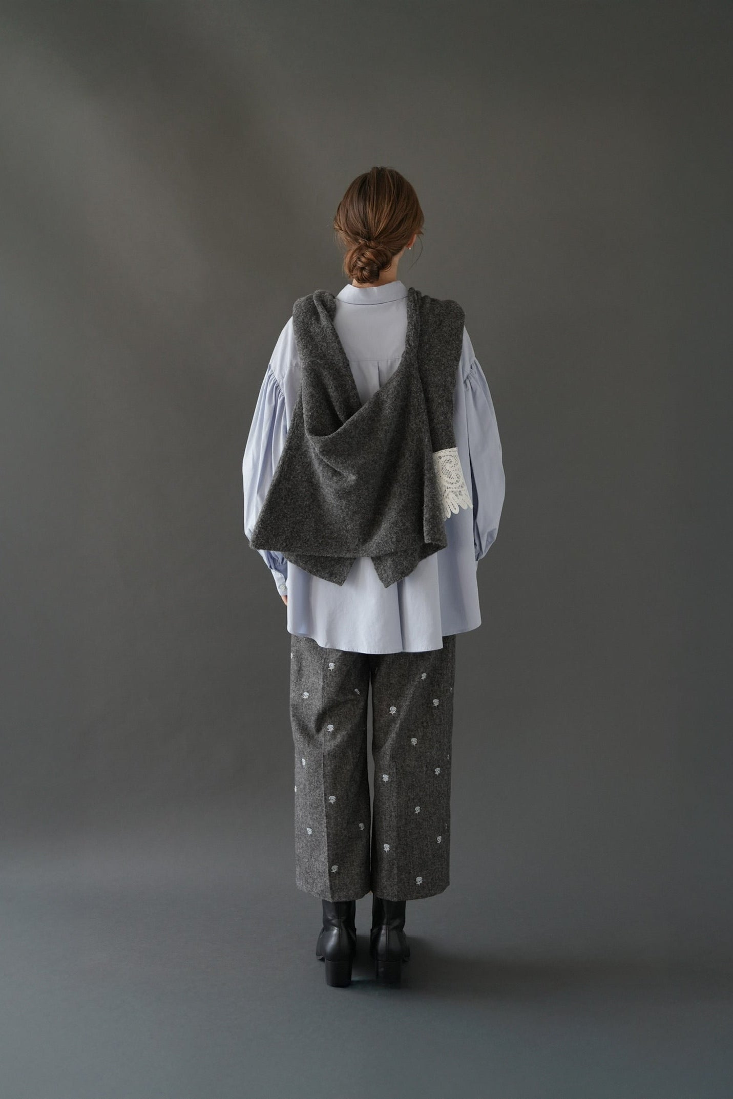 bijou collar volume shirt