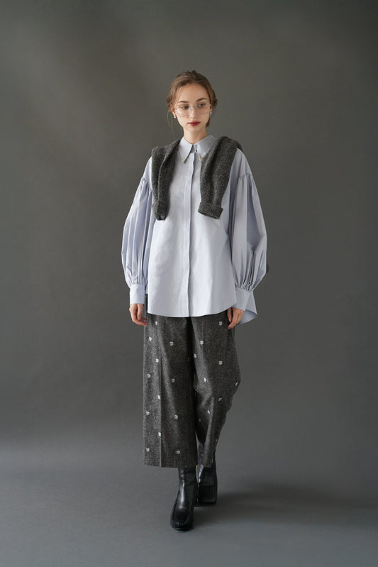 bijou collar volume shirt