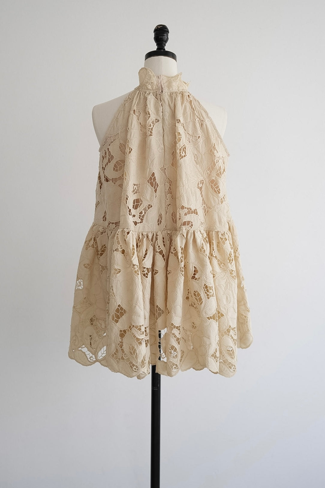 flower lace gather tops