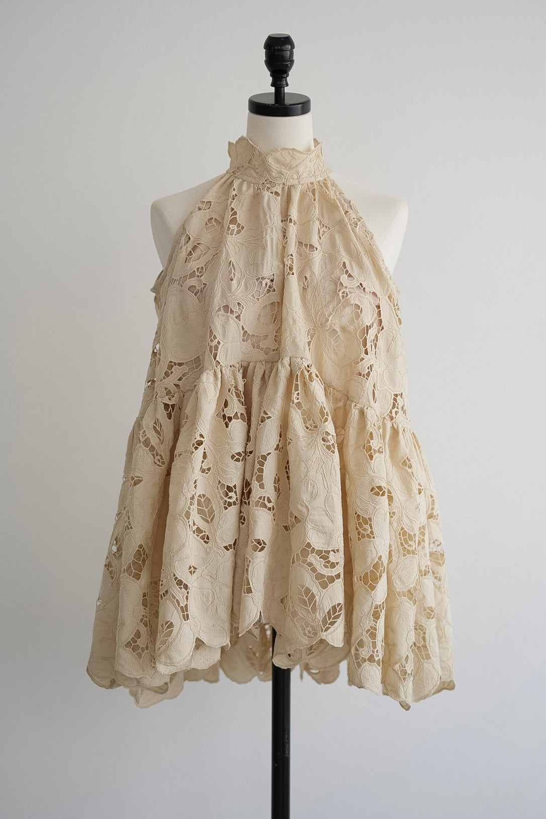flower lace gather tops