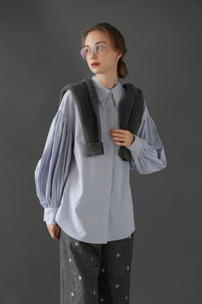 bijou collar volume shirt
