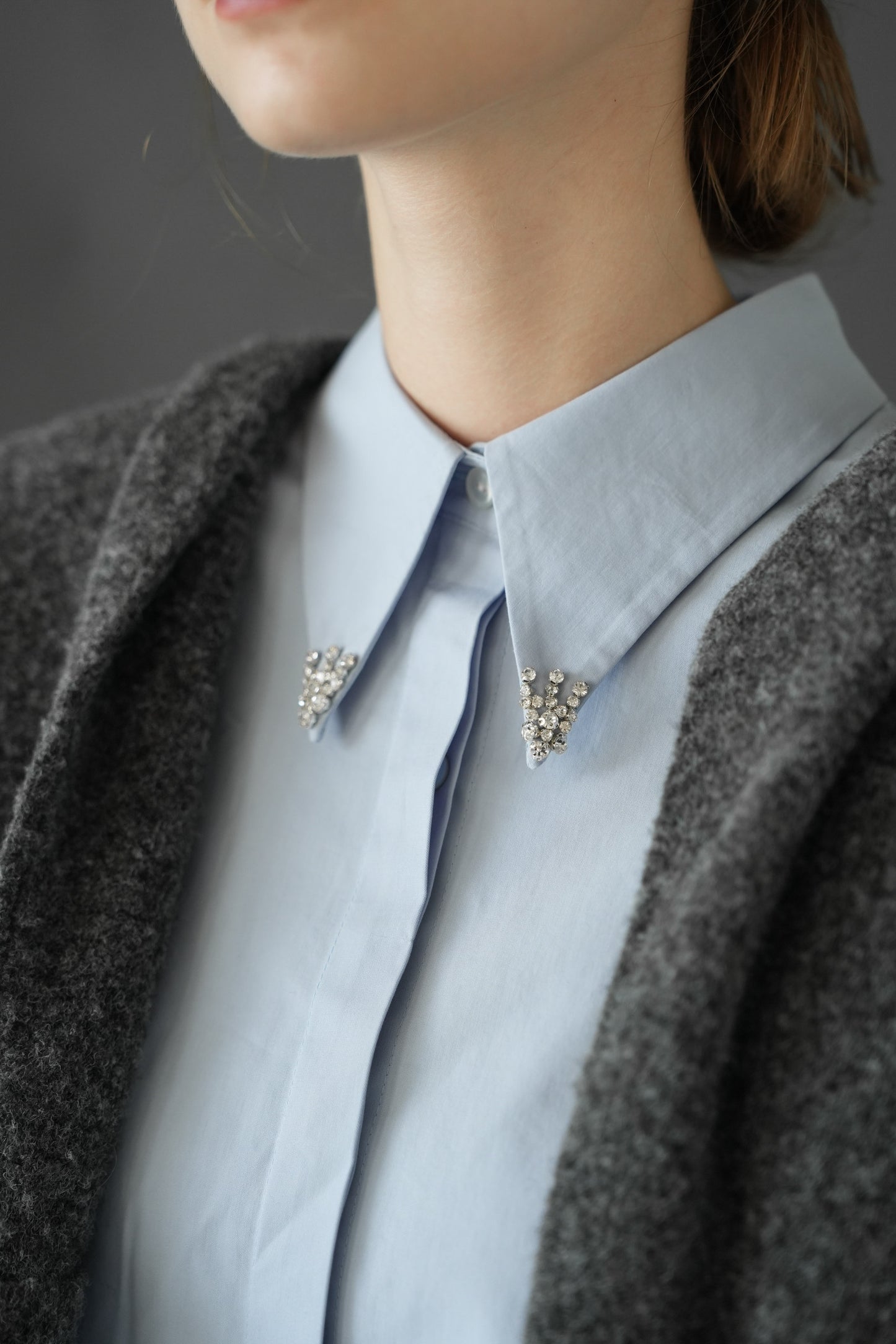 bijou collar volume shirt