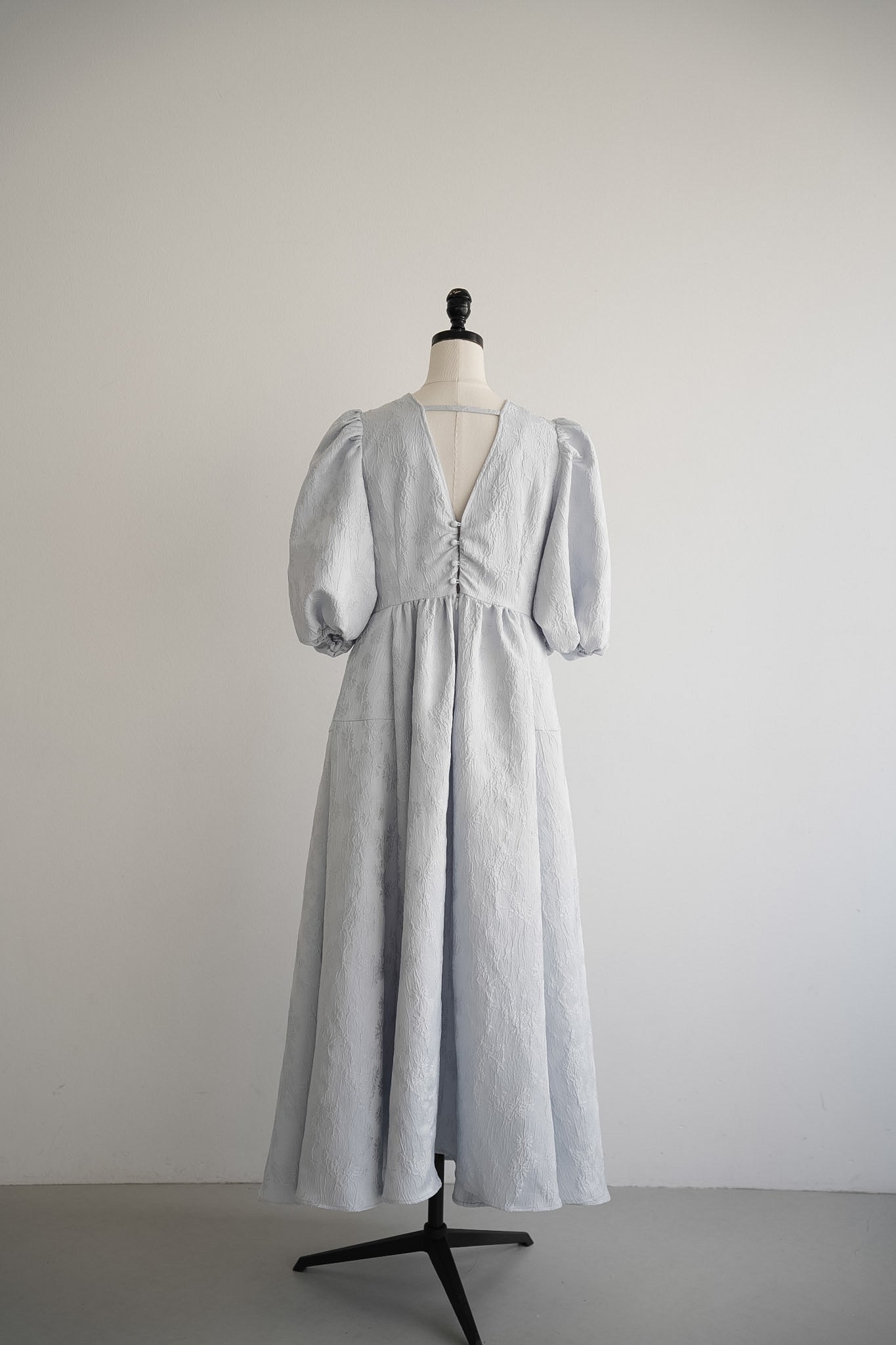 puff sleeve flare one-piece