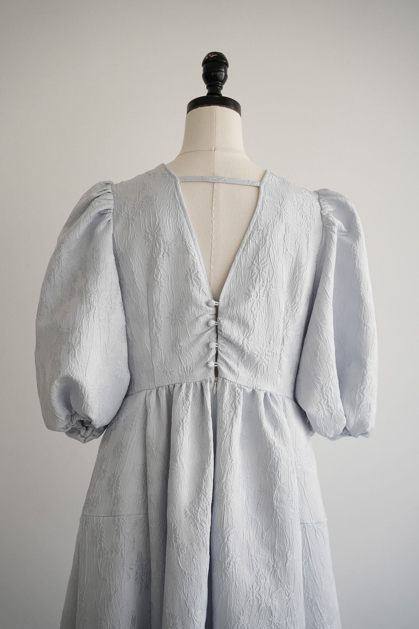 puff sleeve flare one-piece