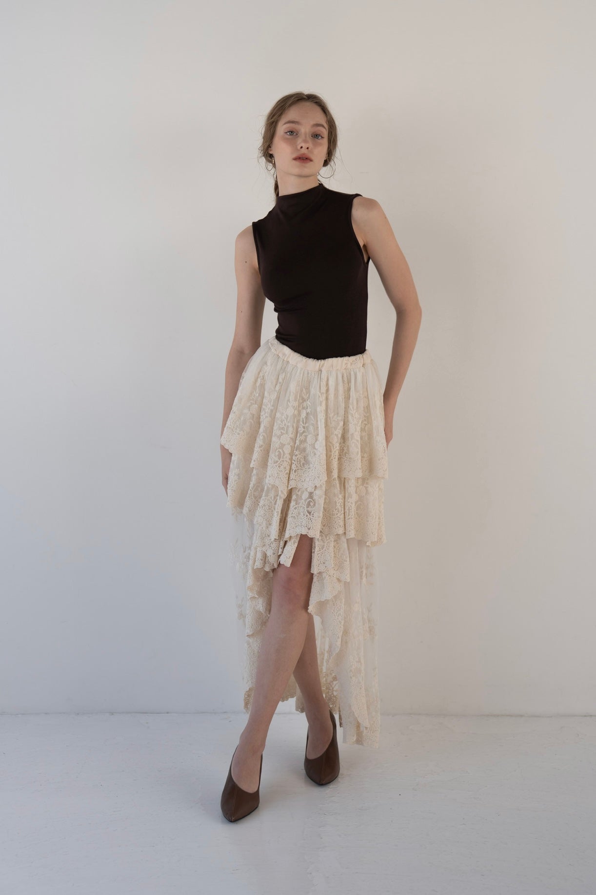 layered lace skirt