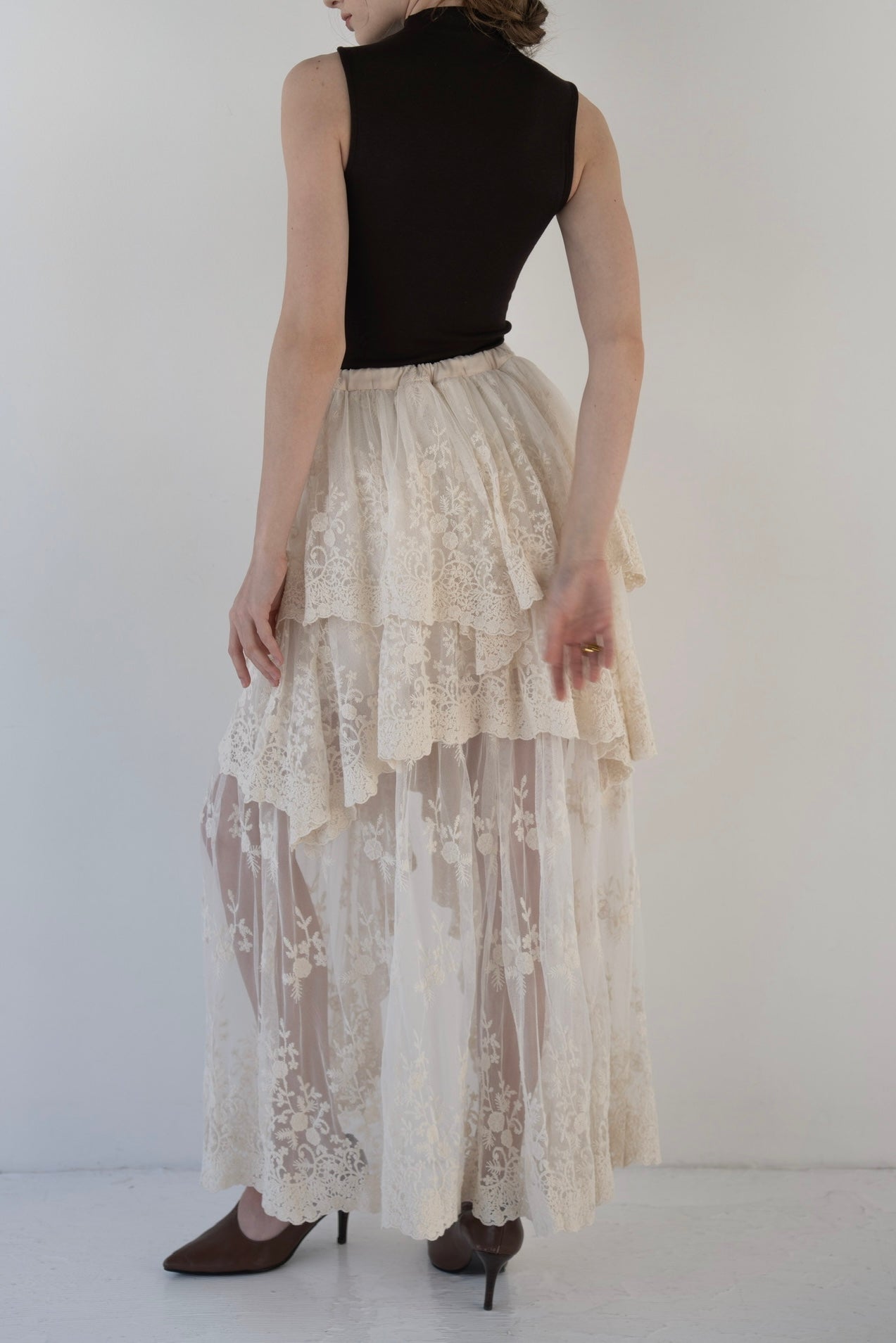 layered lace skirt