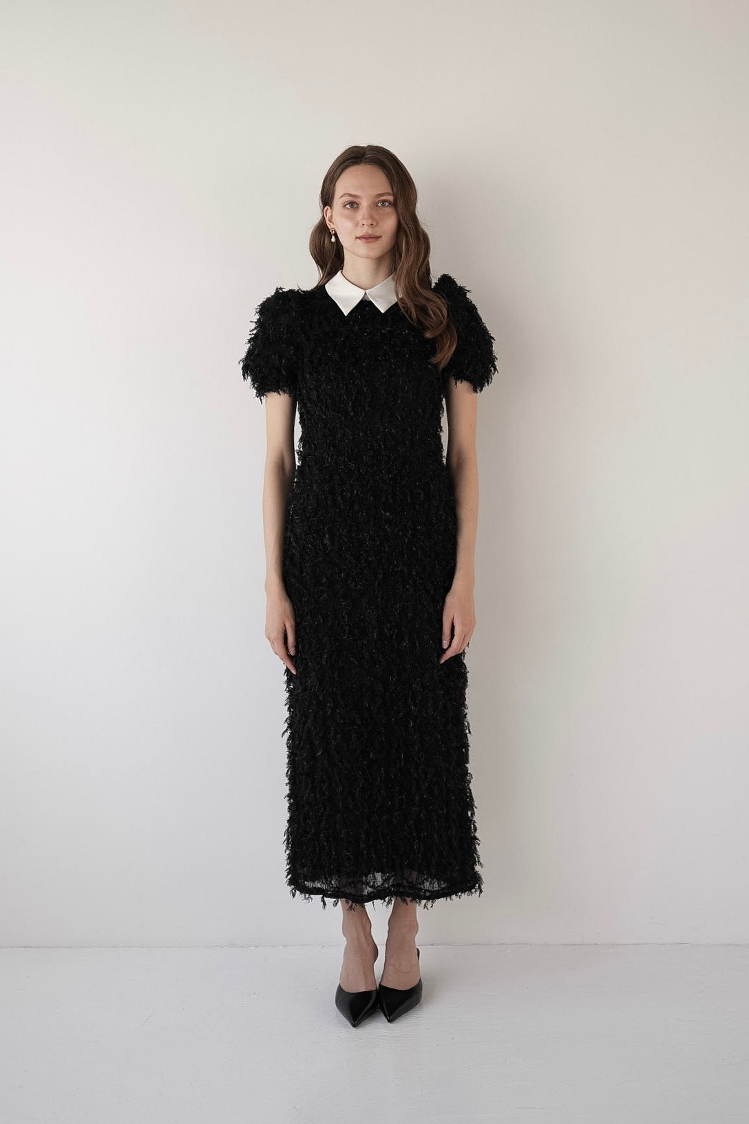 新品未使用Acka. lame fringe puff dress 1 lame fringe puff dress – Acka online store