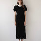 lame fringe puff dress