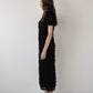 lame fringe puff dress
