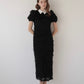 lame fringe puff dress