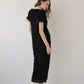 lame fringe puff dress