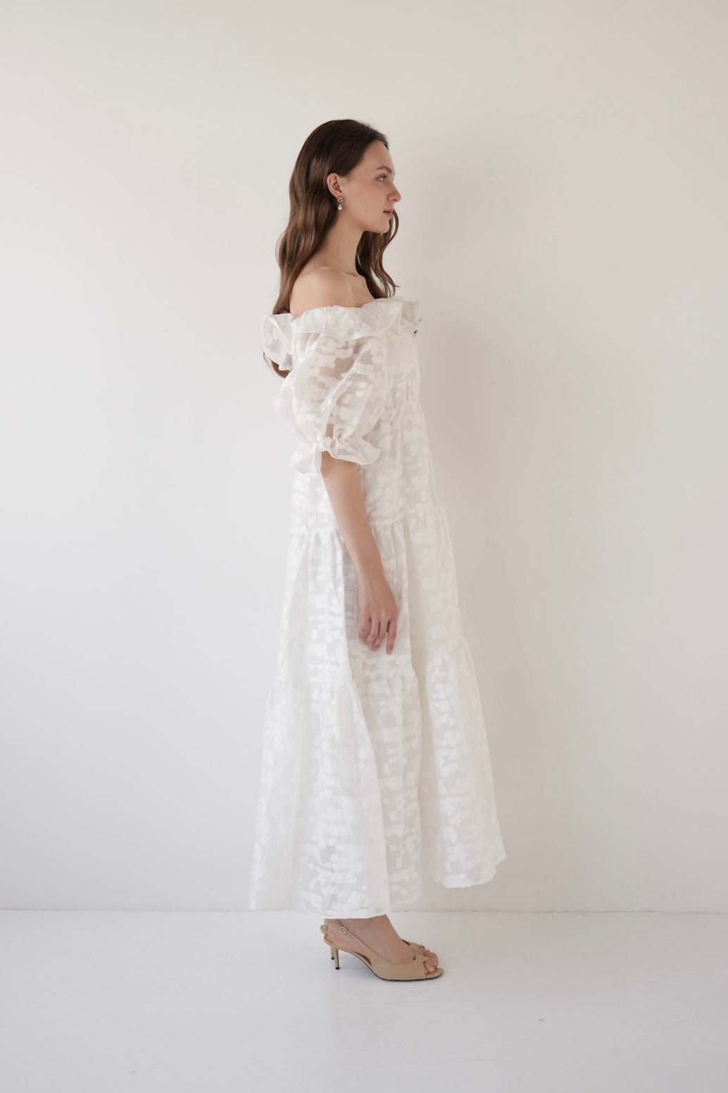 frill collar tiered one-piece
