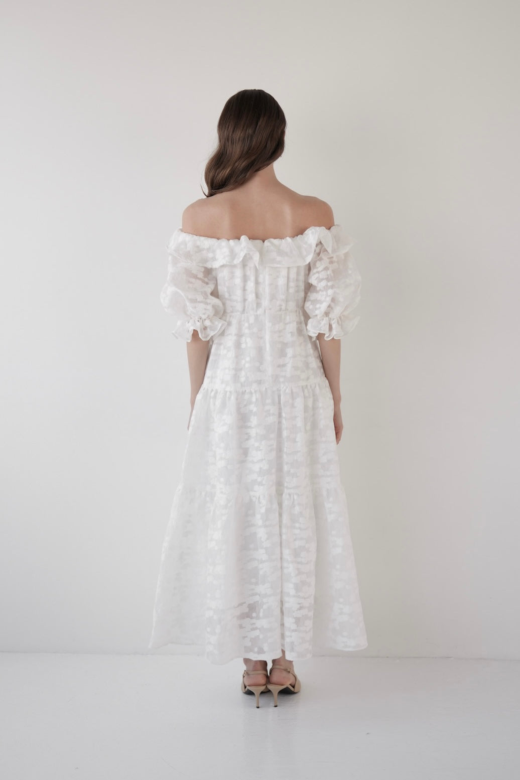 frill collar tiered one-piece